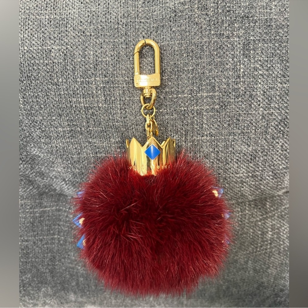 Louis Vuitton mink fur large bag charm